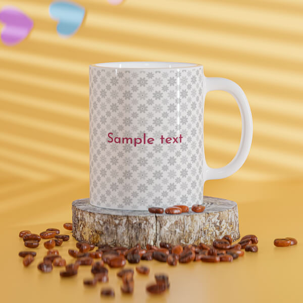 Flower Patten Background Design On Mug
