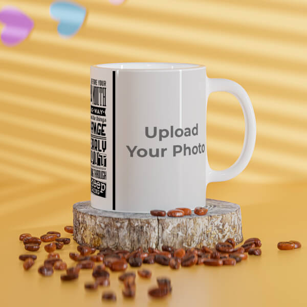Open Your Mind Before Your Mouth Quote Design On Mug