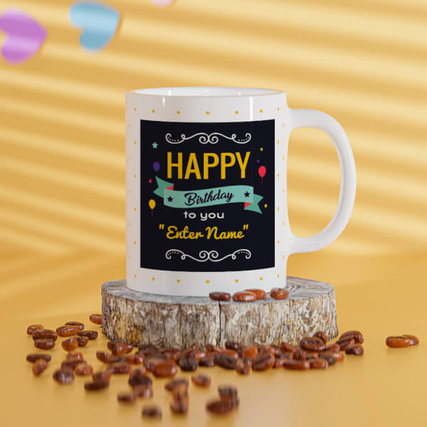 Boy Friend Birthday Yellow Dots Background Design On Mug