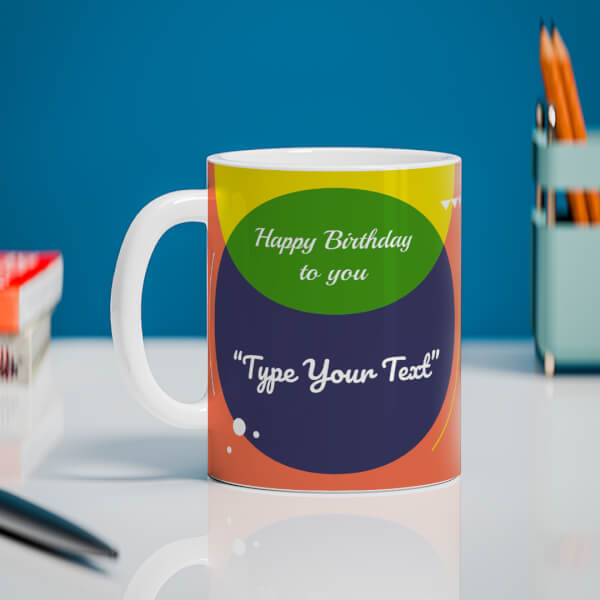 Boy Friend Birthday Orange Spear Shape Pic Upload Design On Mug