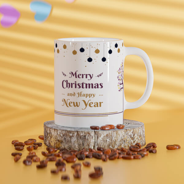 Merry Christmas And Happy New Year Design On Mug