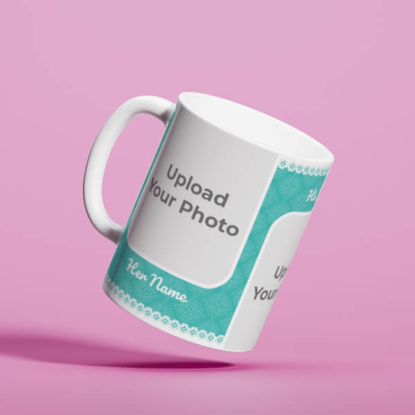 Best Wishes For Engagement With Couple Pic Upload Design On Mug