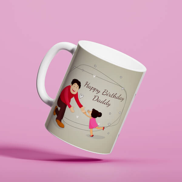 Happy Birthday Daddy With 4 Pics Upload Design On Mug
