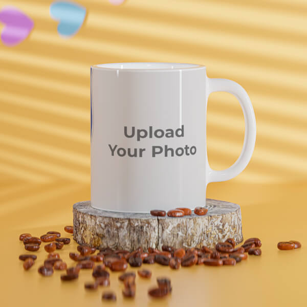 Blue Wave Design With Happy Birthday Text Design On Mug