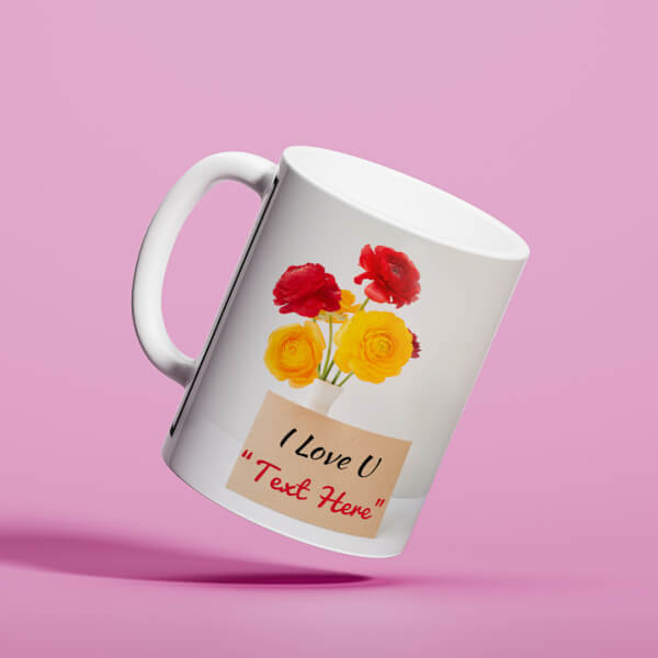I Love You With Beautiful Roses Design On Mug