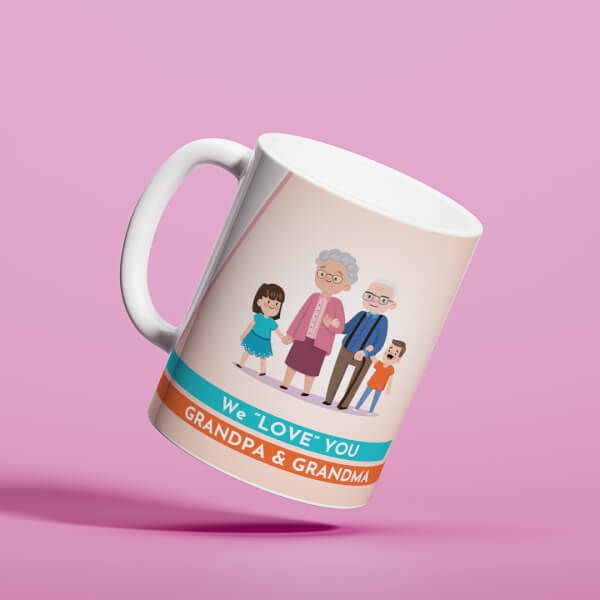 Grand Parents With Grand Children?s Design On Mug