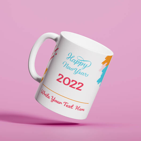 Happy New Year color splash Design On Mug