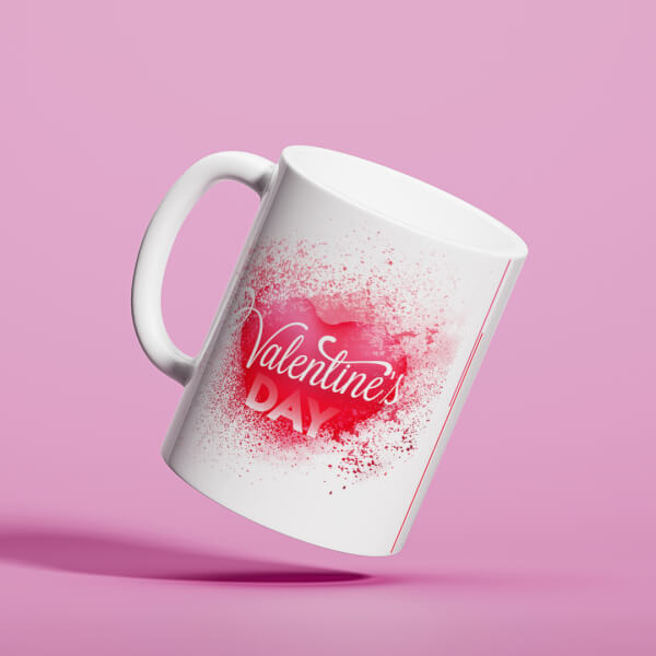 Happy Valentines Day Design On Mug