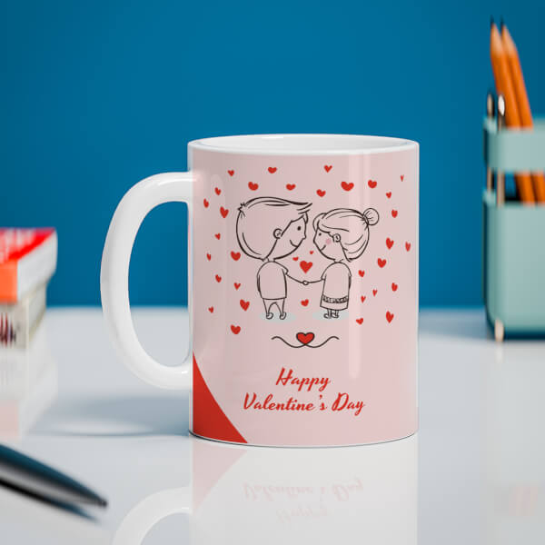 Happy Valentines Day Design On Mug