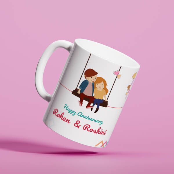 Happy Anniversary Design On Mug