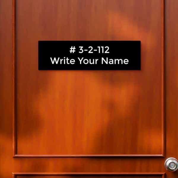 Simple Rectangular Design Black Color Nameplate
