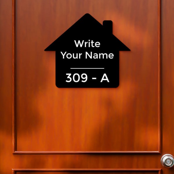Sweet Home Design Black Color Nameplate