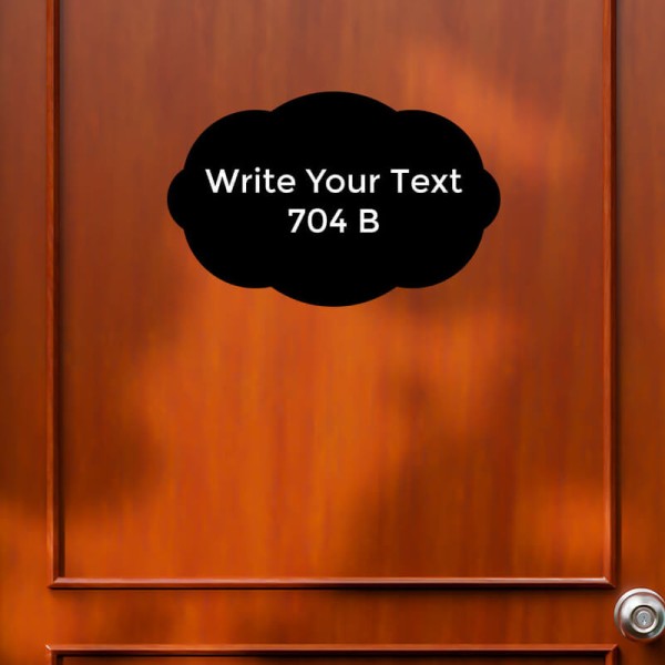 Cloud Design Black Color Nameplate