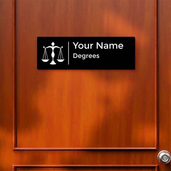 Equal Justice For All Design Black Color Nameplate