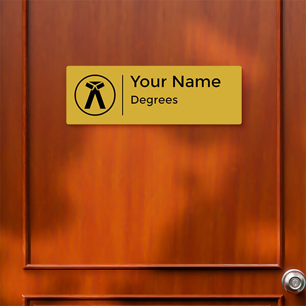 Advocate Themed Plain Design Gold Color Nameplate