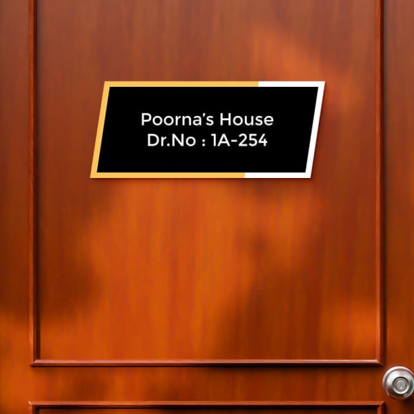 Dual Colored Border Design Glossy Nameplate
