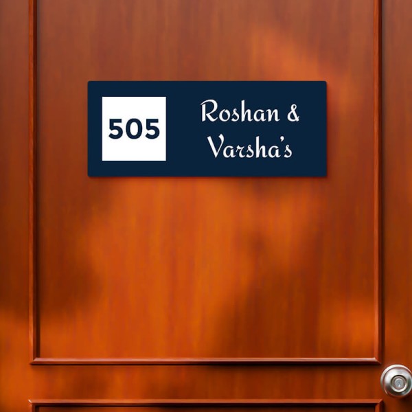 Bold Rectangular Design Glossy Nameplate