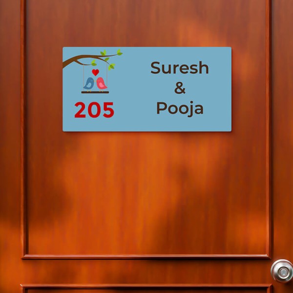 Couples Simple Design Glossy Nameplate