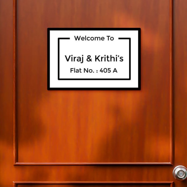 Dual Bordered Transparent Design Glossy Nameplate