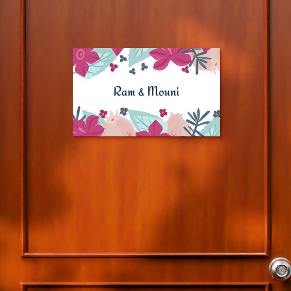 Classic Floral Design Glossy Nameplate