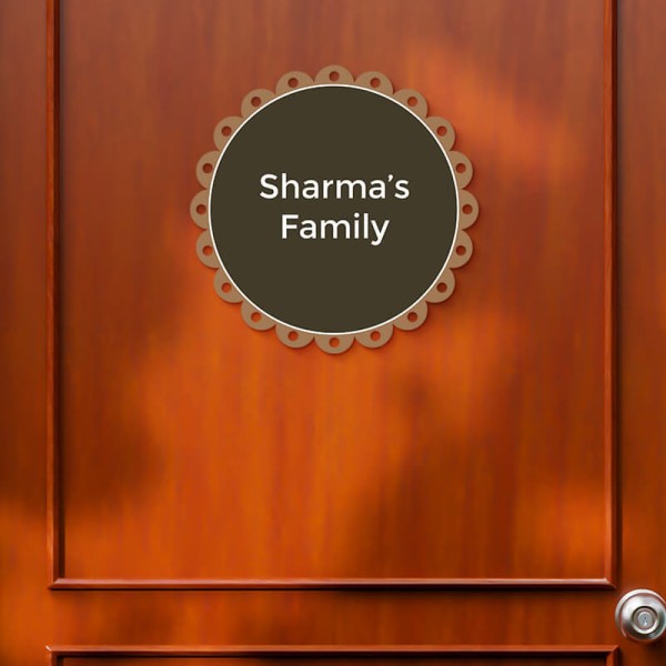 Simple Sun Shape Design Glossy Nameplate