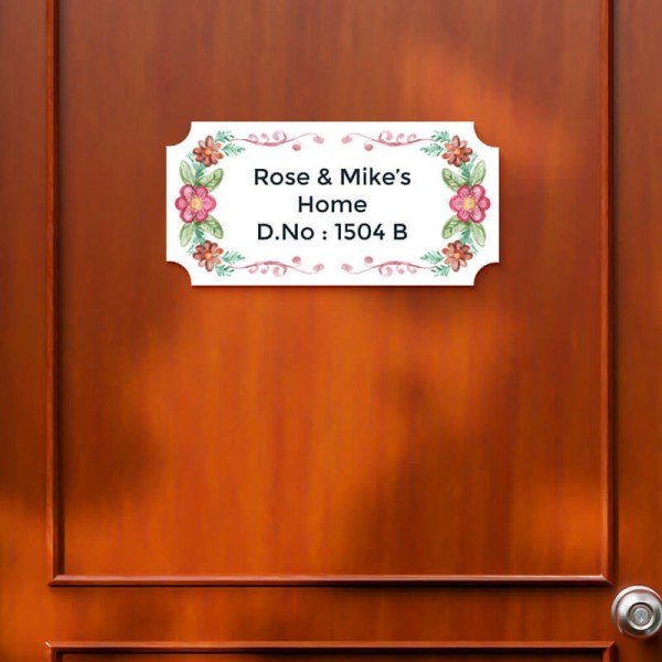Inner Curved Corners Rectangular Deisgn Glossy Nameplate