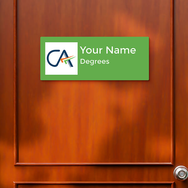 CA Themed Plain Design Glossy Nameplate