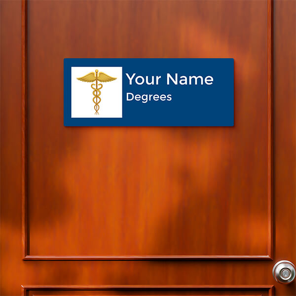 The Twin Serpent, Winged Staff - The Staff of Asclepius Design Glossy Nameplate