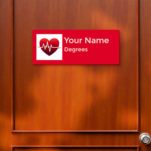 Beating Heart Design Glossy Nameplate