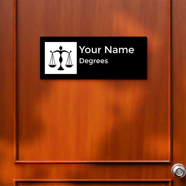 Equal Justice For All Design Glossy Nameplate