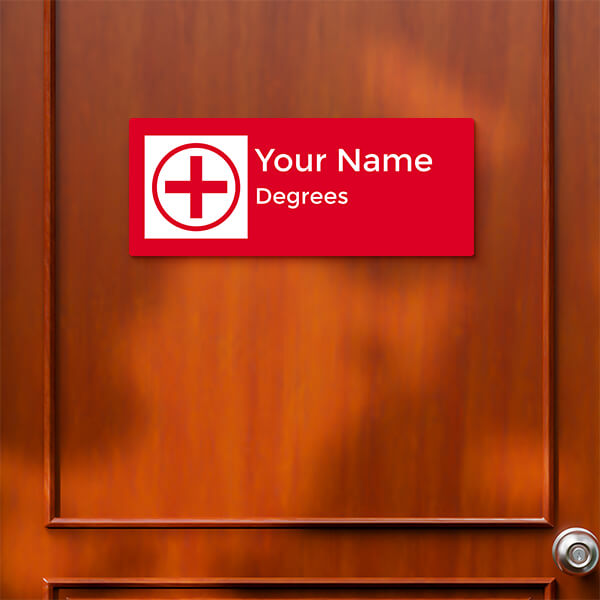 Medical Themed Plain Design Glossy Nameplate
