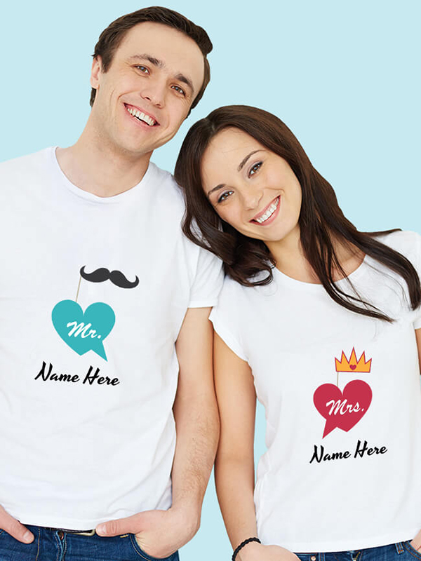 Mr And Mrs With Name Couples T Shirt