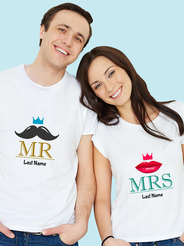 Mr And Mrs T Shirt For Couples