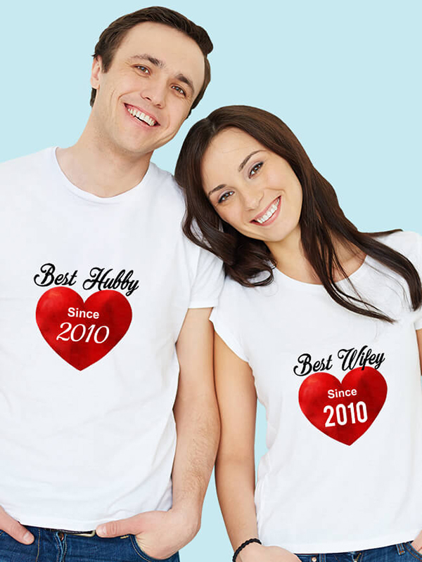Wifey Hubby Personalised Couples T Shirt