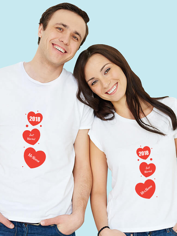 Mr And Mrs Just Married Couples T Shirt