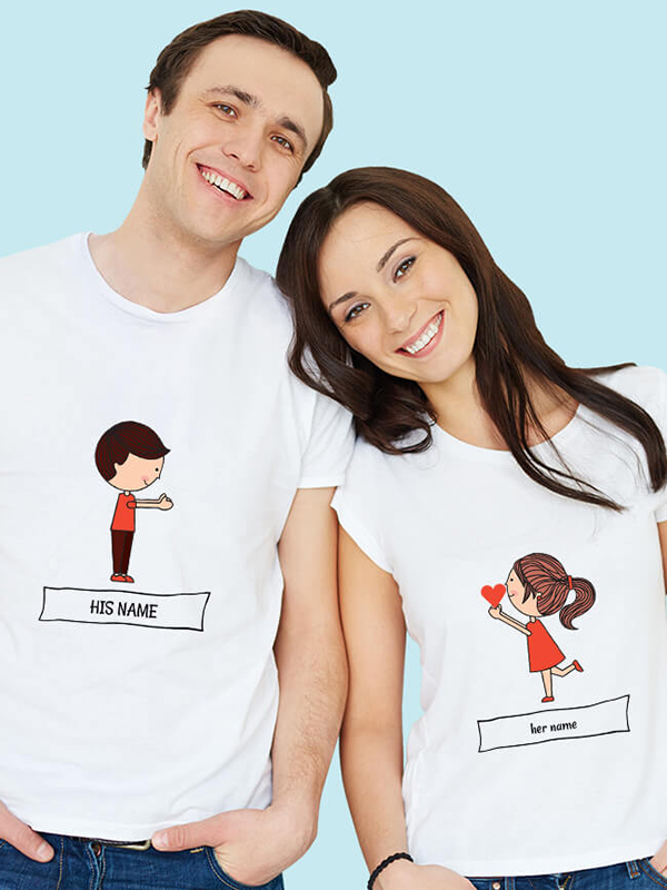 Valentines Day Girl Proposing Love Couples T Shirt