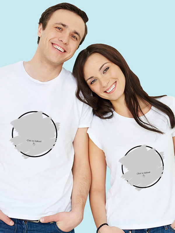 Your Image On Customized Couple Tshirt