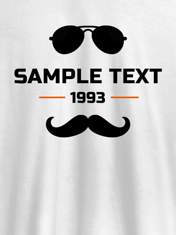 Personalized Moustache Sunglasses Printed Mens T Shirt