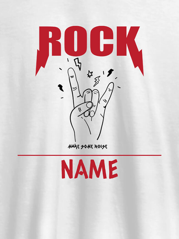 Rock Make Some Noise With Name Personalized Mens T Shirt