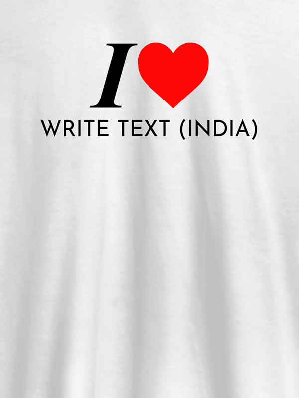 I Love With Name Personalized Printed Mens T Shirt
