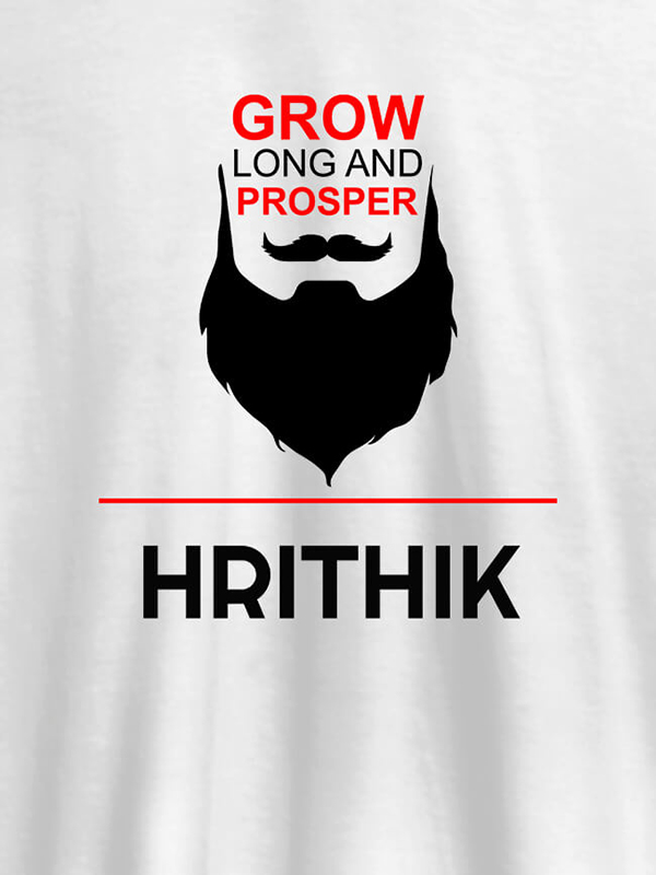 Grow Long And Prosper Beard Moustache Printed Mens T Shirt