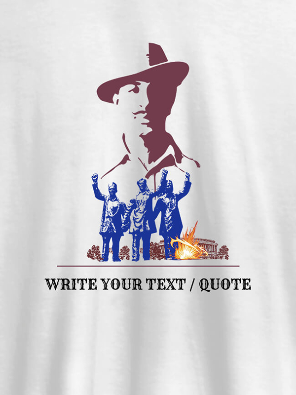 Bhagat Singh with Text On Personalized Tshirt