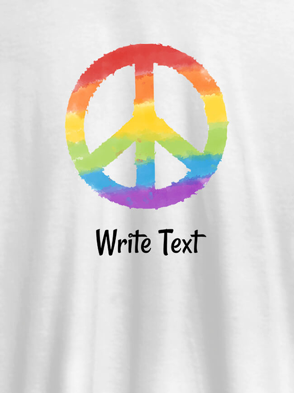 Peace with Text On Customized Men Tees