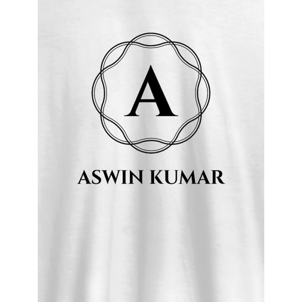 Wave Design with Initial and Your Name On Customized Tshirt for Men
