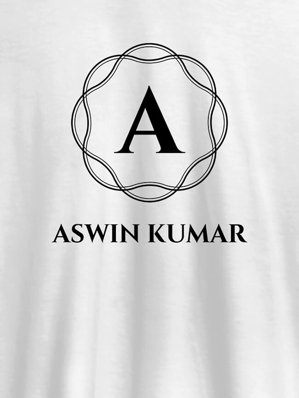 Wave Design with Initial and Your Name On Customized Tshirt for Men