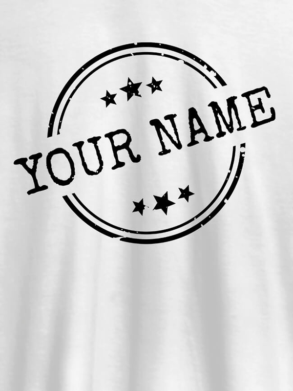 Stamp with Stars Theme and Your Name On Customized Tshirt for Men