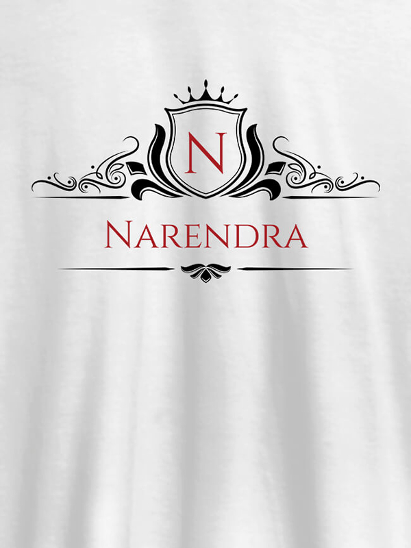 Shield Design with Initial and Text On Men T Shirts with Name, Text, and Photo