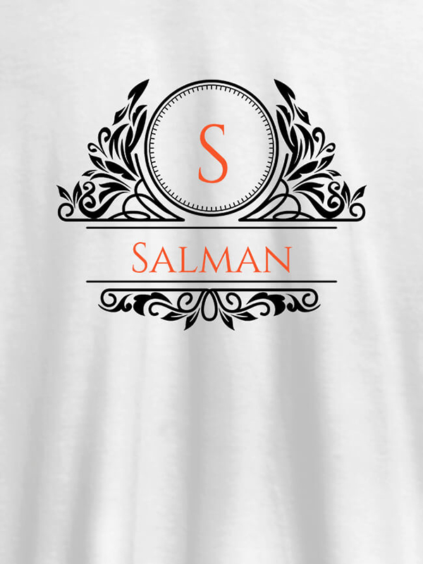 Shield Design with Text and Initial On Customized Men Tees