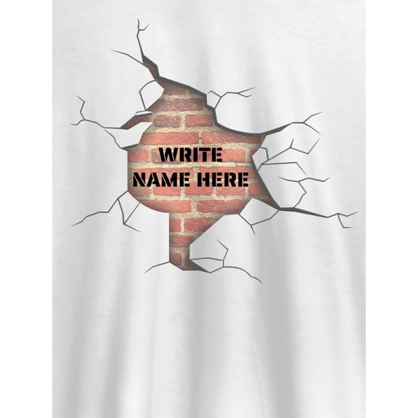 Brick Design with Your Name On Customized Mens T-Shirt