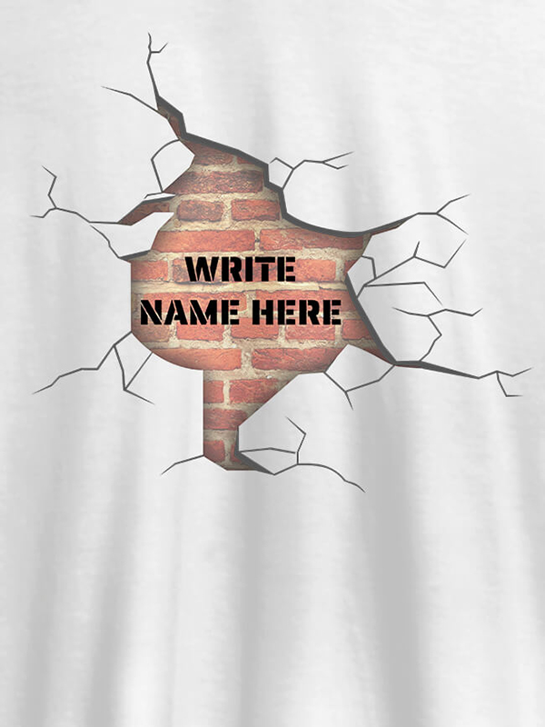 Brick Design with Your Name On Customized Mens T-Shirt